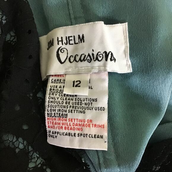 Jim HJelm Occasions Black Coset Gown Sz.12 Goth bridesmaid Whimsigoth Vintage - Picture 11 of 11